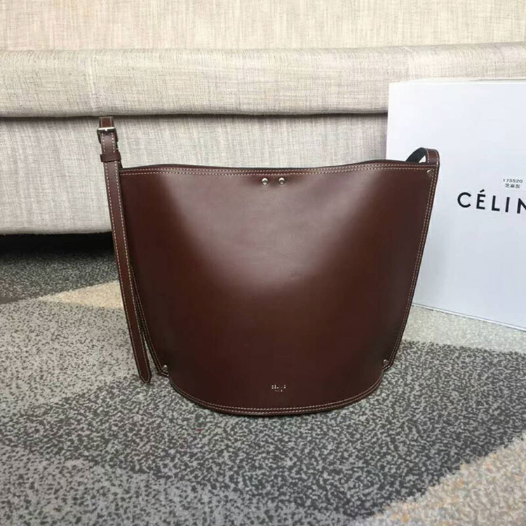 2018 CELINE SMALL STUDS BUCKET IN SATINATED NATURAL CALFSKIN