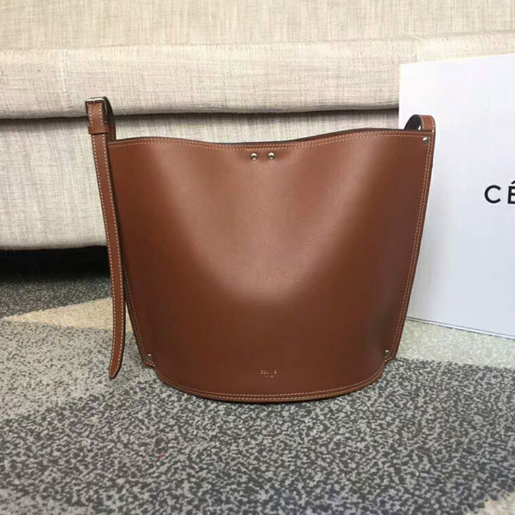 2018 CELINE SMALL STUDS BUCKET IN SATINATED NATURAL CALFSKIN