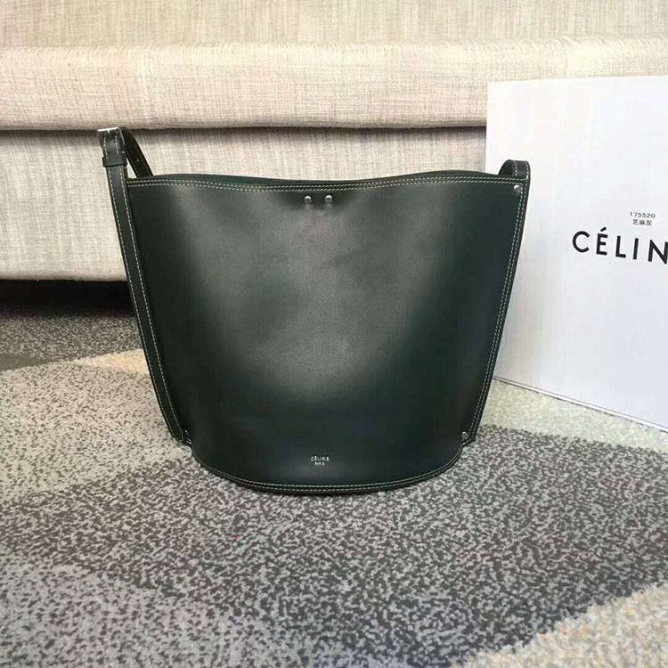 2018 CELINE SMALL STUDS BUCKET IN SATINATED NATURAL CALFSKIN