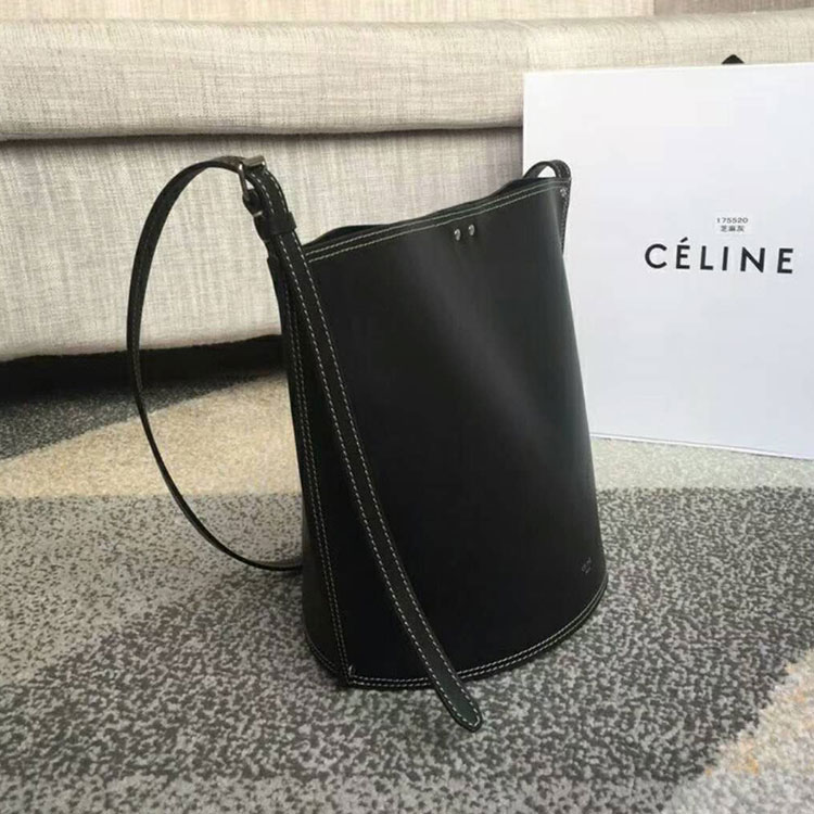 2018 CELINE SMALL STUDS BUCKET IN SATINATED NATURAL CALFSKIN