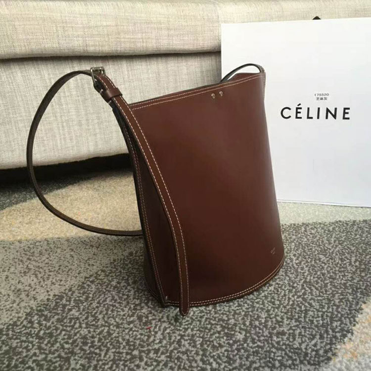 2018 CELINE SMALL STUDS BUCKET IN SATINATED NATURAL CALFSKIN