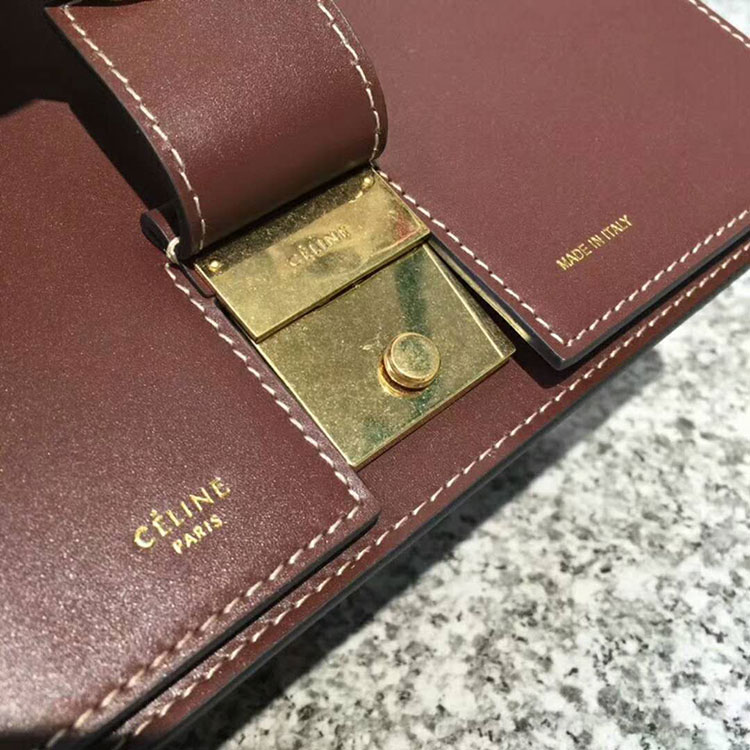 2018 CELINE SMALL TAB BAG IN SATINATED NATURAL CALFSKIN