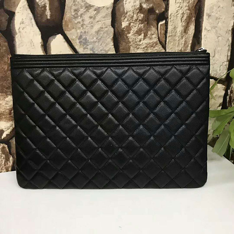 2018 Chanel Banquet Clutch Original Caviar Leather A80560 Black