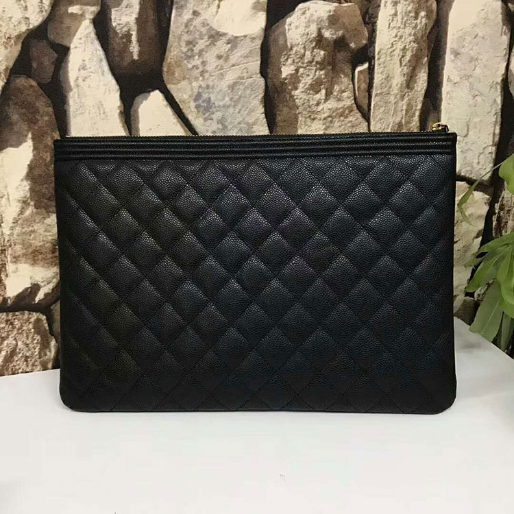 2018 Chanel Banquet Clutch Original Caviar Leather A80560 Black