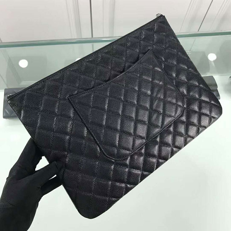 2018 Chanel Banquet Clutch Original Caviar Leather A80562 Black