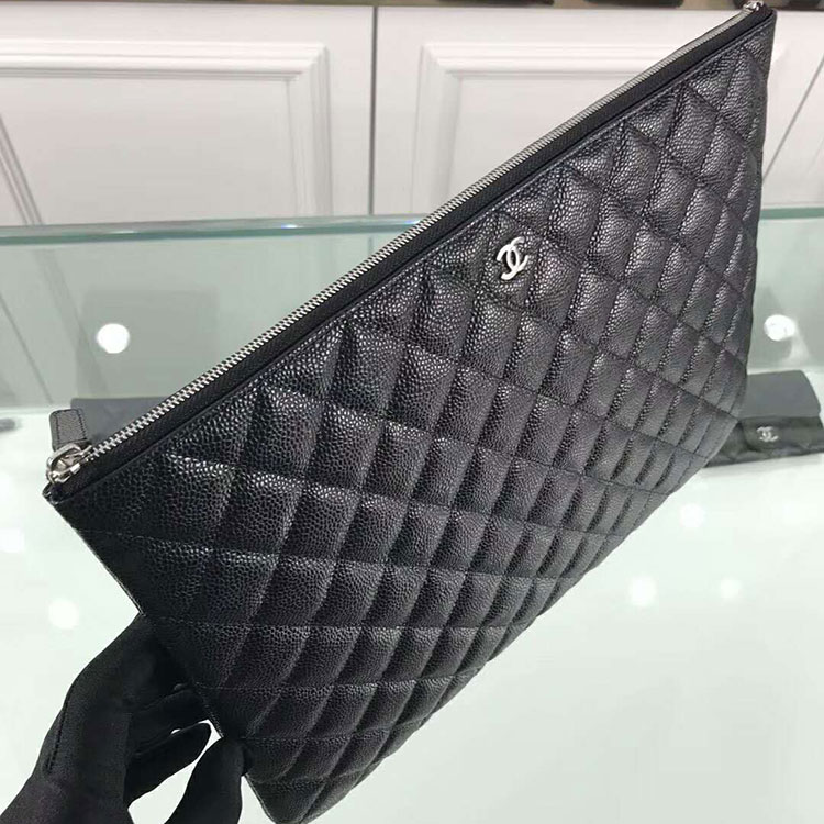 2018 Chanel Banquet Clutch Original Caviar Leather A80562 Black