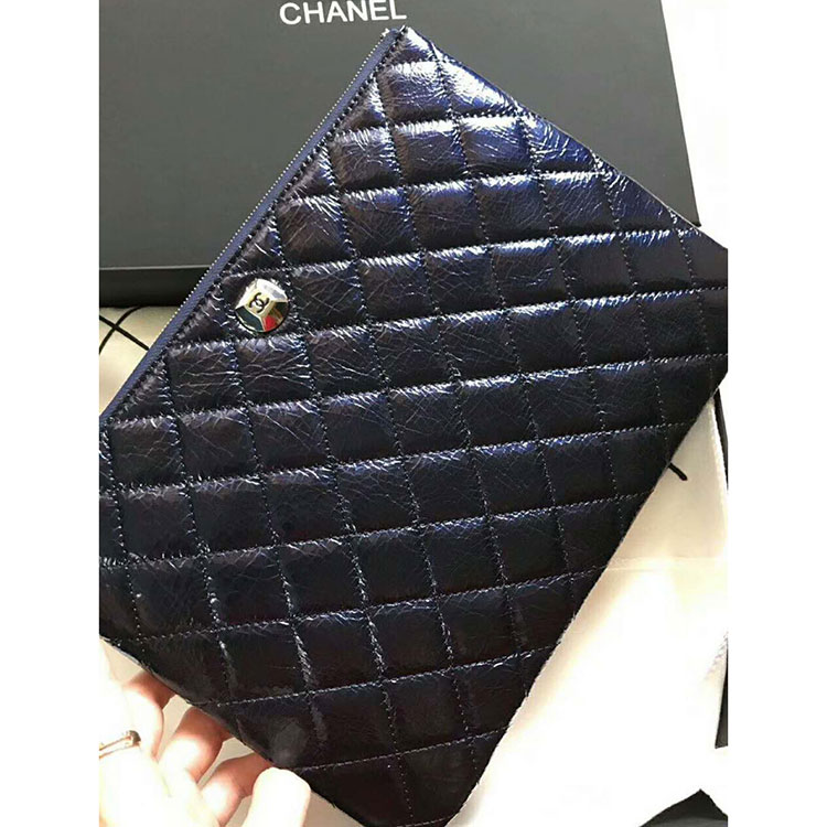 2018 Chanel Banquet Clutch Pleated Crumpled Calfskin