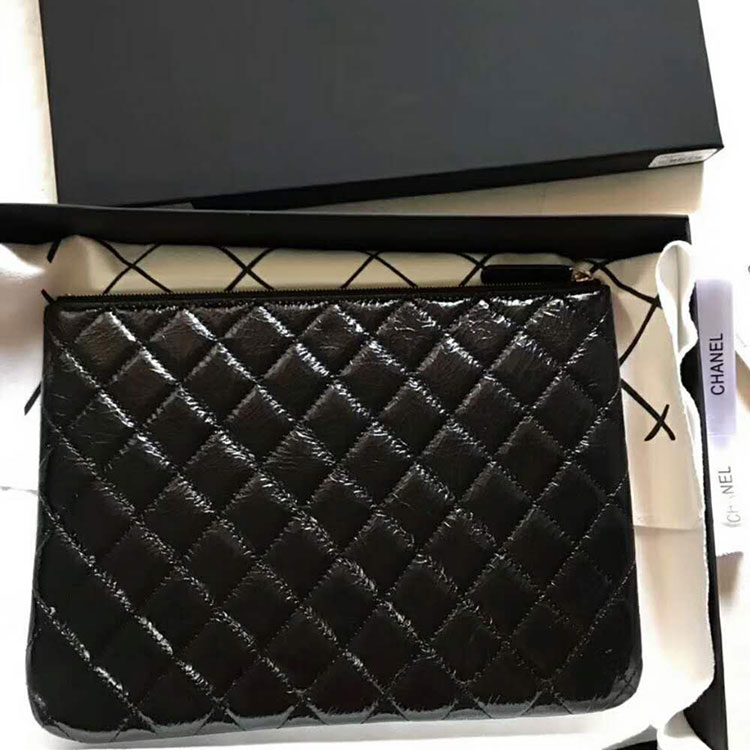 2018 Chanel Banquet Clutch Pleated Crumpled Calfskin