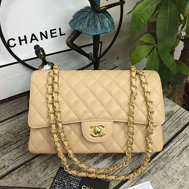 2018 Chanel Classic Flap Bag Original Caviar Leather 1112 Gold hardware