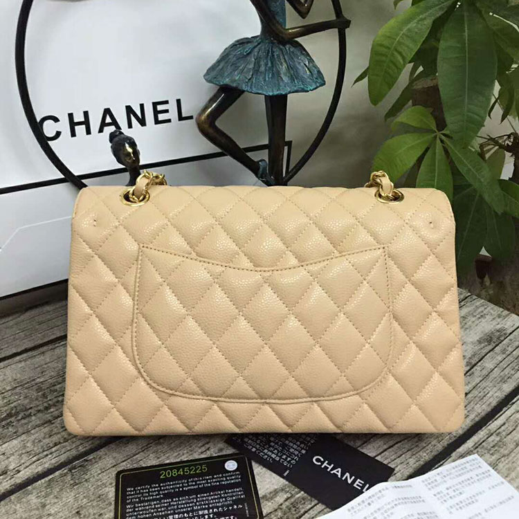 2018 Chanel Classic Flap Bag Original Caviar Leather 1112 Gold hardware