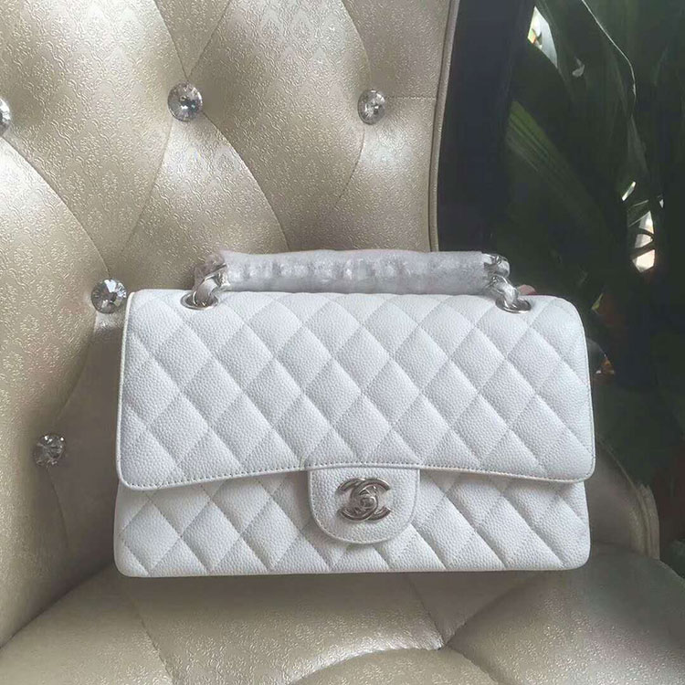 2018 Chanel Classic Flap Bag Original Caviar Leather 1112 Silver hardware