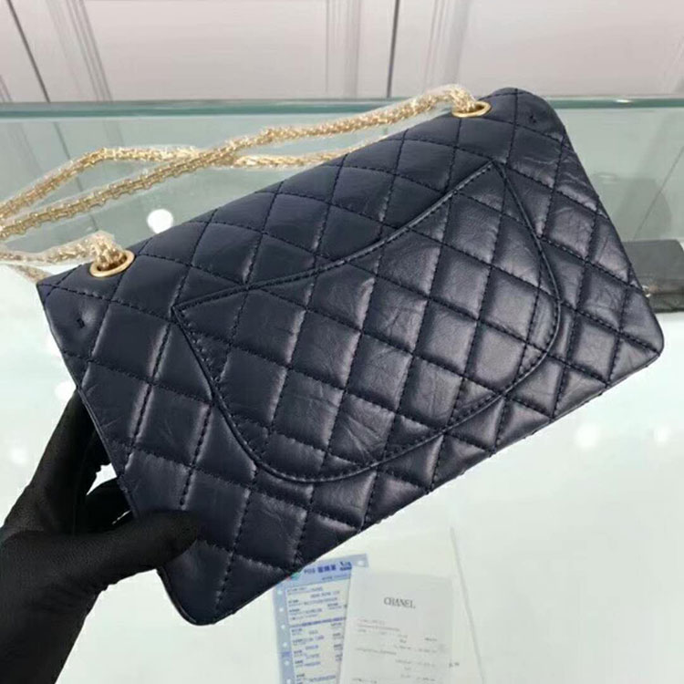 2018 Chanel Classic Flap Bag Original Glazed Crackled Leather