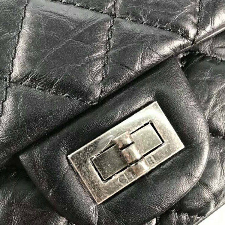 2018 Chanel Classic Flap Bag Original Glazed Crackled Leather