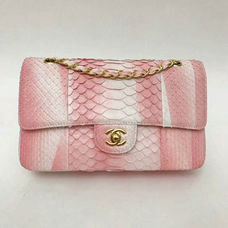 2018 Chanel Classic Flap Bag Original Python Leather