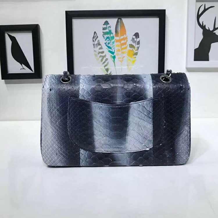 2018 Chanel Classic Flap Bag Original Python Leather