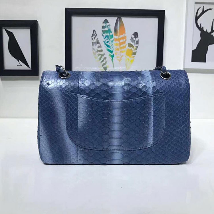 2018 Chanel Classic Flap Bag Original Python Leather