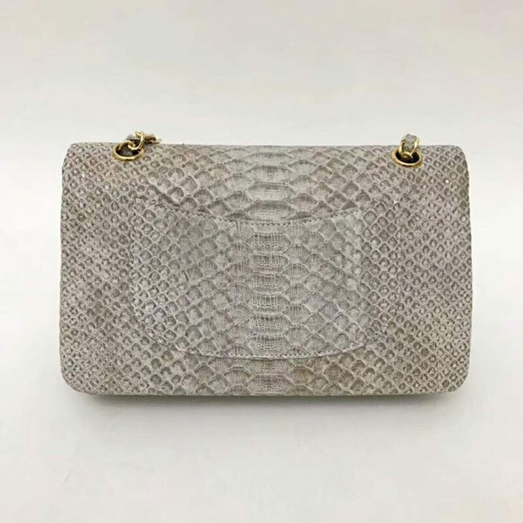 2018 Chanel Classic Flap Bag Original Python Leather