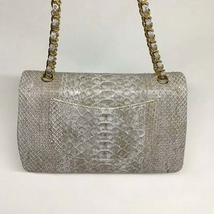 2018 Chanel Classic Flap Bag Original Python Leather