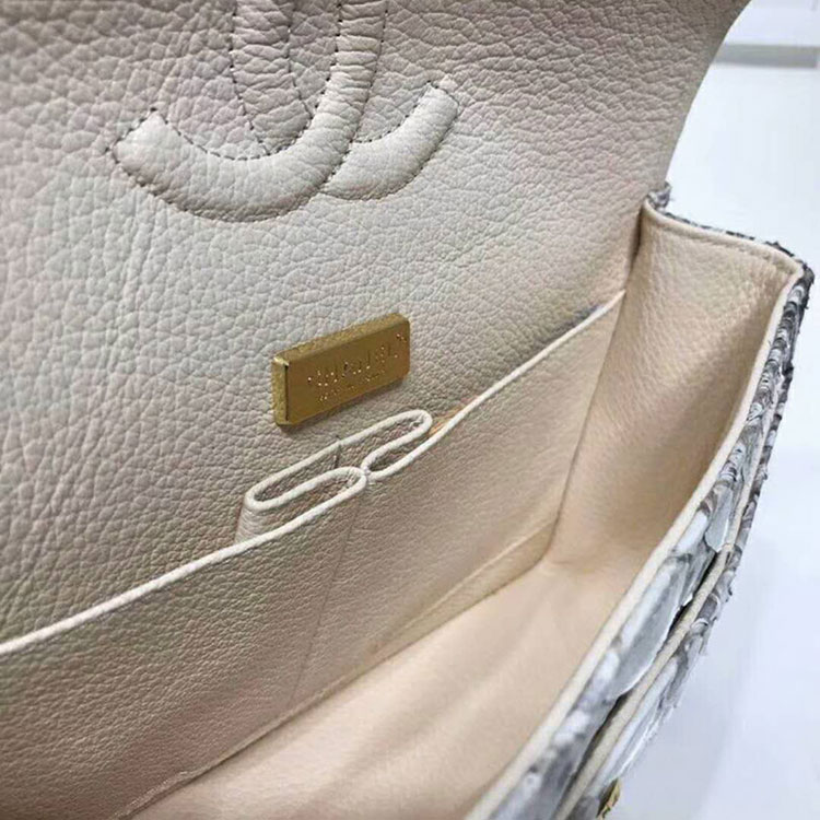 2018 Chanel Classic Flap Bag Original Python Leather