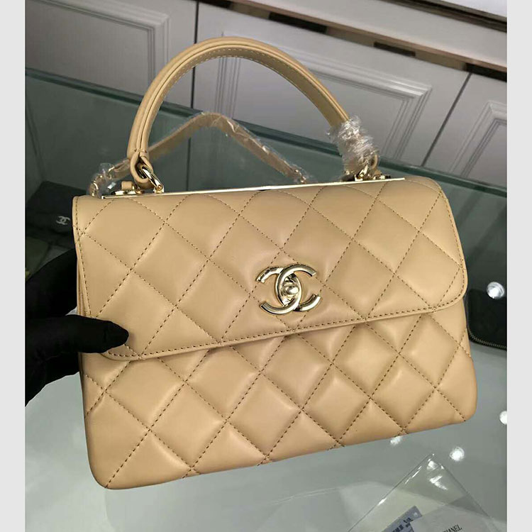 2018 Chanel Classic Top Handle Bag Original Lambskin Leather