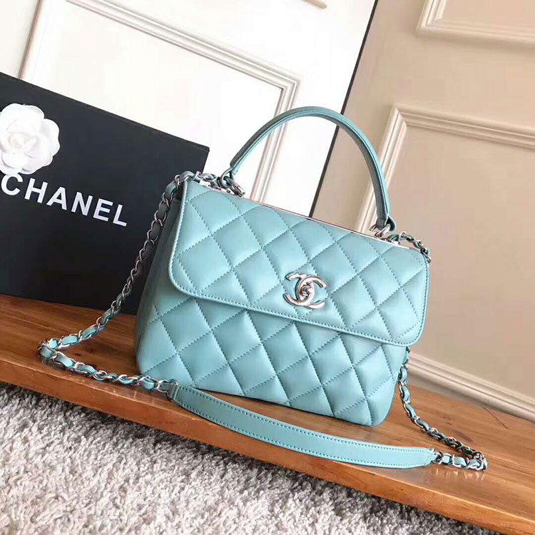 2018 Chanel Classic Top Handle Bag Original Lambskin Leather