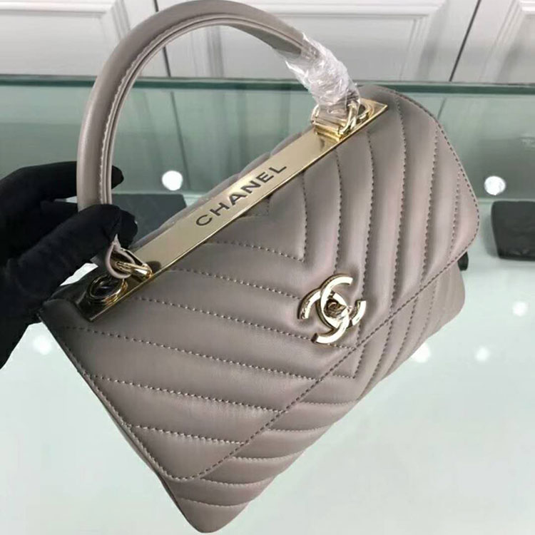 2018 Chanel Classic Top Handle Bag Original Lambskin Leather