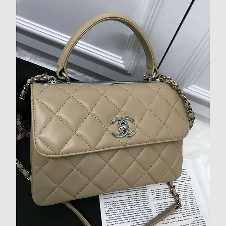 2018 Chanel Classic Top Handle Bag Original Lambskin Leather