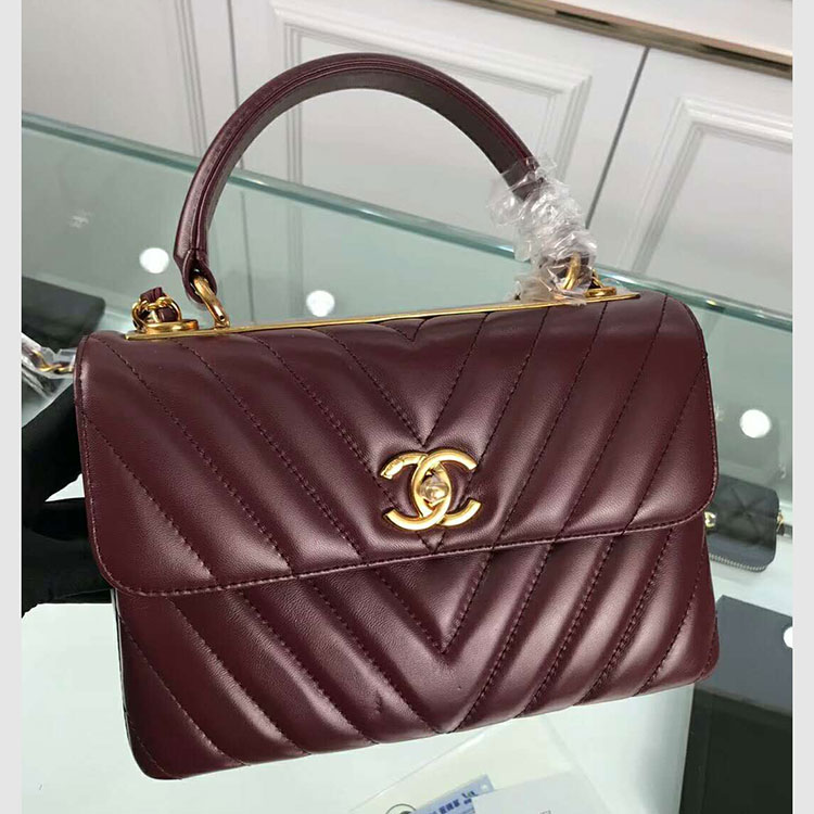 2018 Chanel Classic Top Handle Bag Original Lambskin Leather