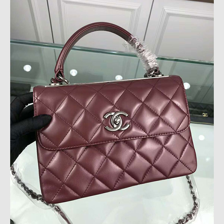 2018 Chanel Classic Top Handle Bag Original Lambskin Leather