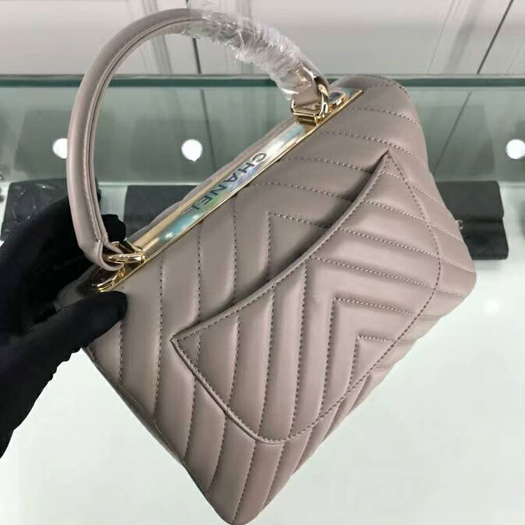 2018 Chanel Classic Top Handle Bag Original Lambskin Leather