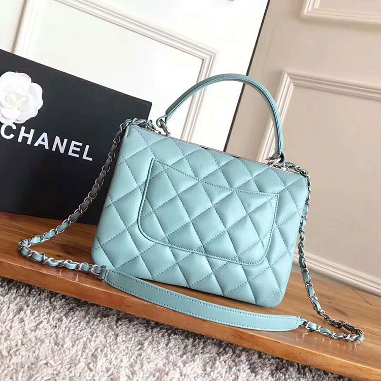 2018 Chanel Classic Top Handle Bag Original Lambskin Leather