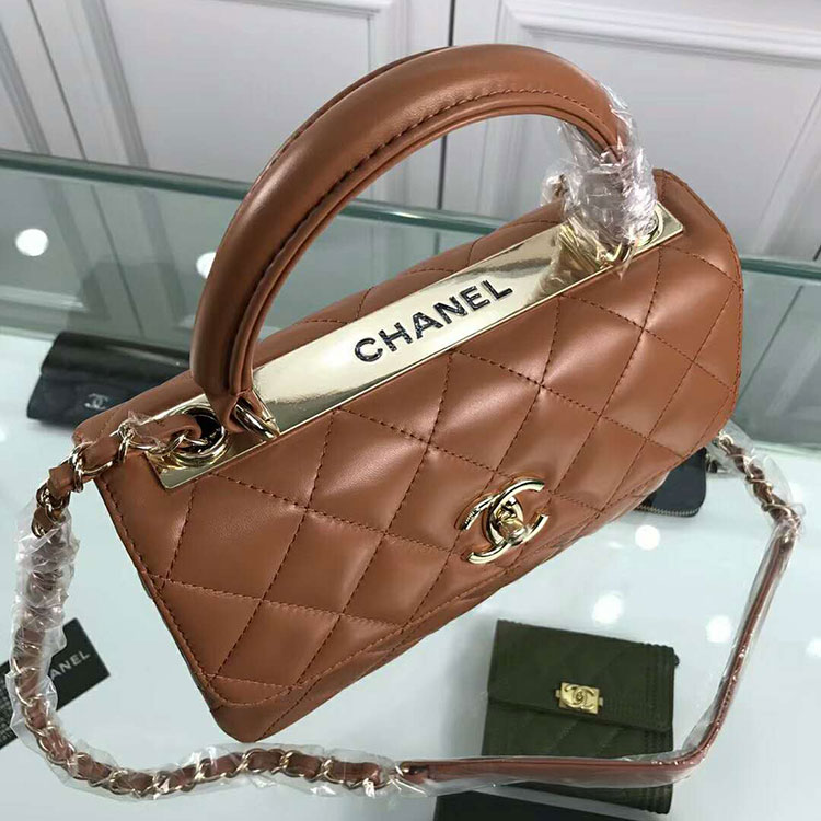 2018 Chanel Classic Top Handle Bag Original Lambskin Leather