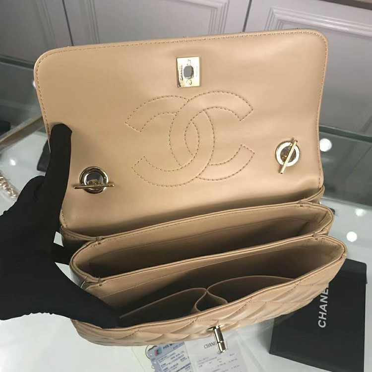 2018 Chanel Classic Top Handle Bag Original Lambskin Leather