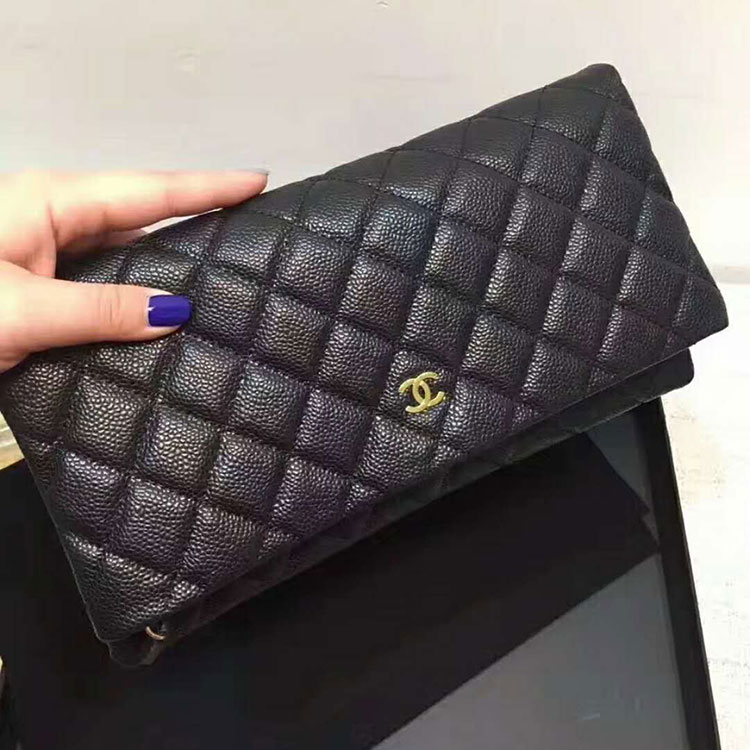 2018 Chanel Clutch Original Grained Calfskin A67011 Black