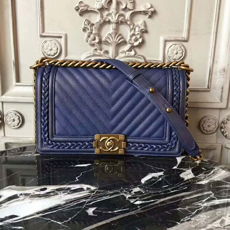 2018 Chanel LeBoy Flap Shoulder Bag Original Caviar leather A67086