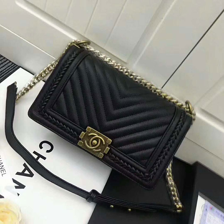 2018 Chanel LeBoy Flap Shoulder Bag in Calfskin leather A67086