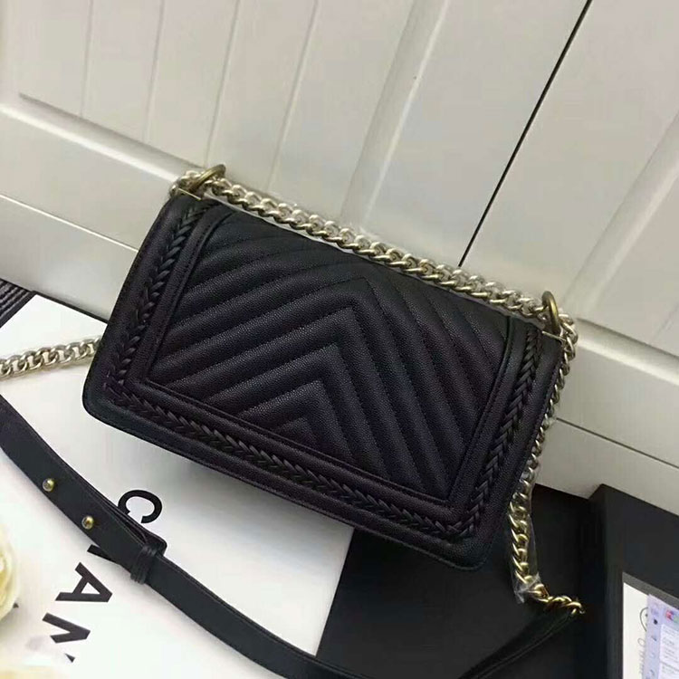 2018 Chanel LeBoy Flap Shoulder Bag in Calfskin leather A67086