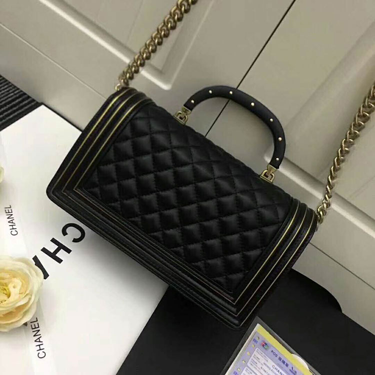 2018 Chanel LeBoy Tote Shoulder Bag Sheepskin leather A67086