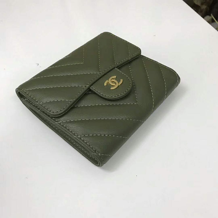 2018 Chanel Matelasse Tri-Fold Wallet Original Leather A80757