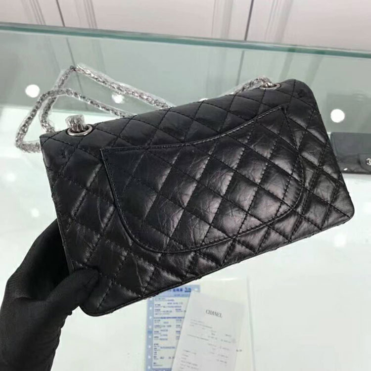 2018 Chanel Original Glazed Crackled Leather Classic Flap Bag