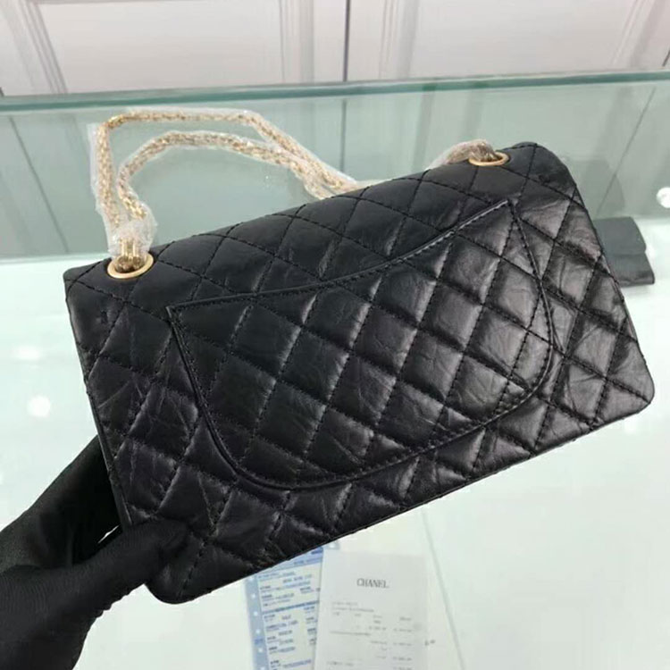 2018 Chanel Original Glazed Crackled Leather Classic Flap Bag