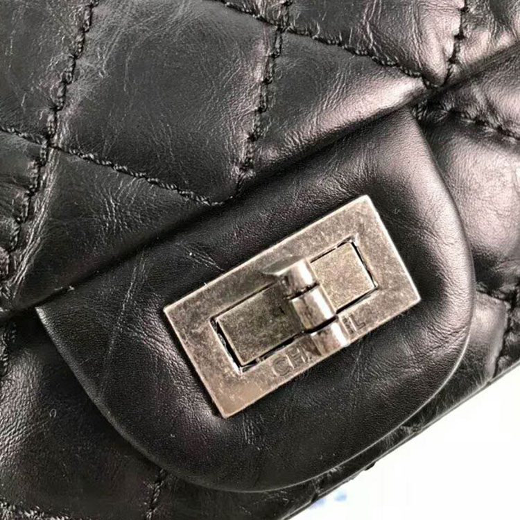 2018 Chanel Original Glazed Crackled Leather Classic Flap Bag