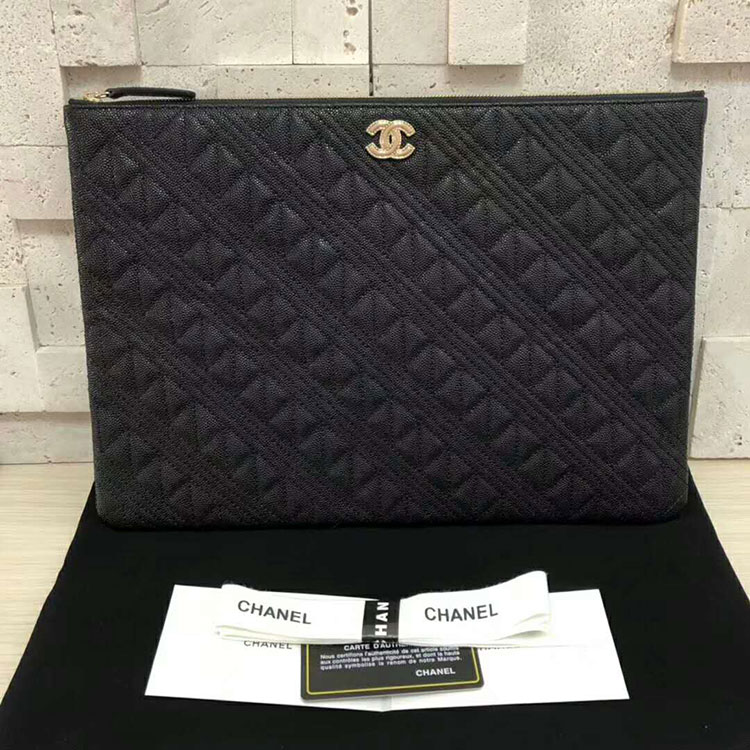 2018 Chanel Pouch Original Grained Calfskin