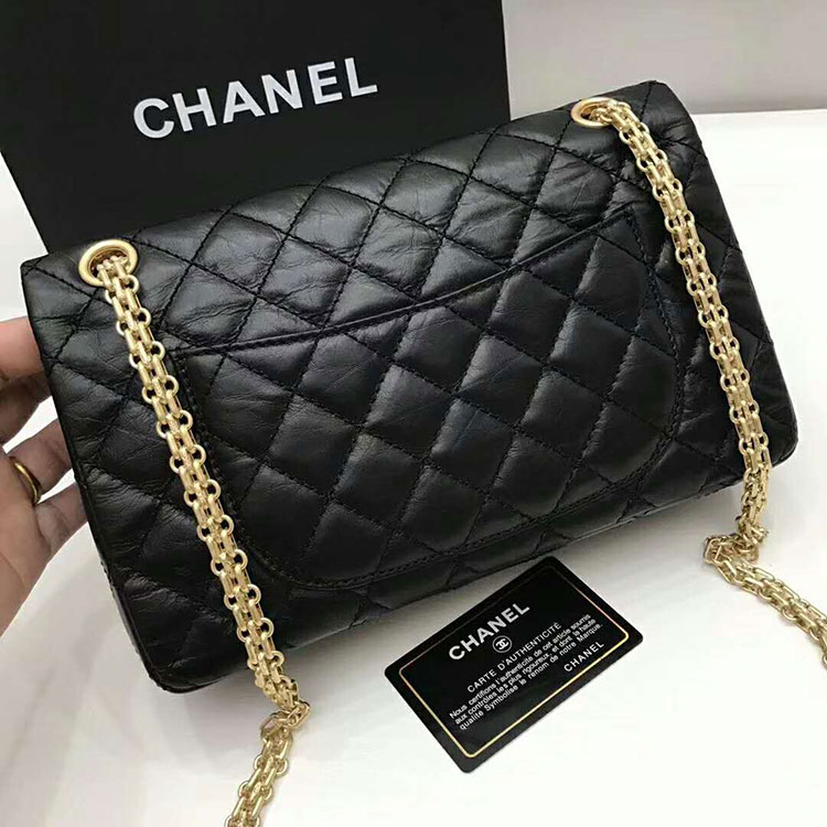 2018 Chanel Reissue 2.55 Lucky Charm Original Leather 1112 Black