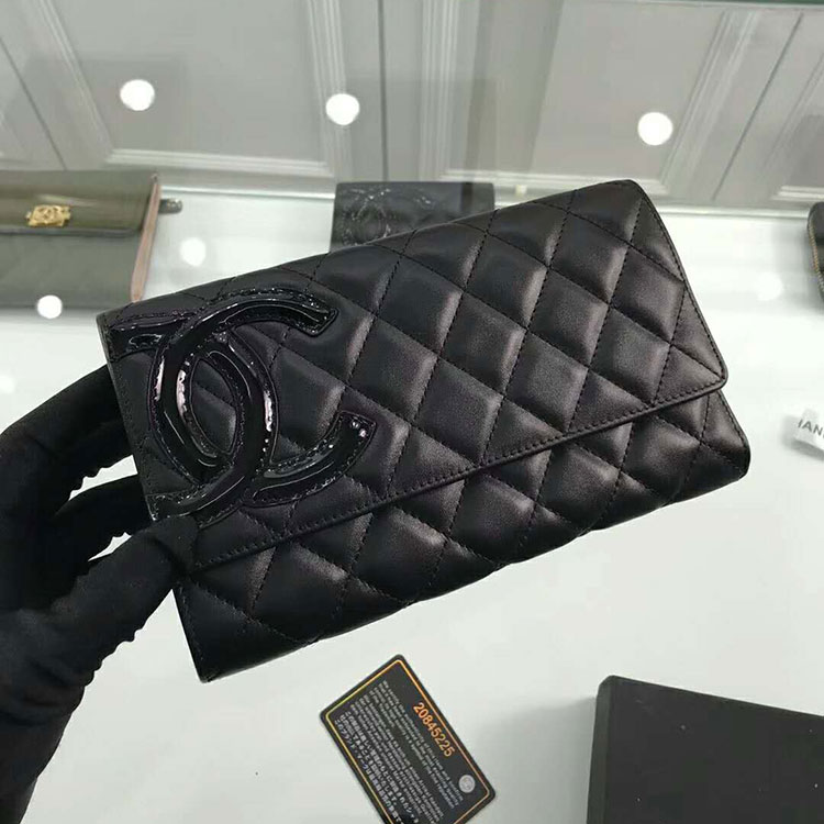 2018 Chanel Tri-Fold Wallet Original Calfskin Leather A46645