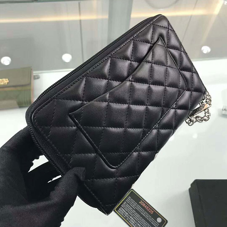 2018 Chanel Tri-Fold Wallet Original Calfskin Leather A48660