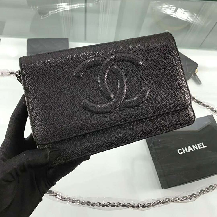 2018 Chanel WOC A33814 Original Caviar Leather Mini Flap Bag