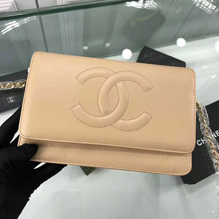 2018 Chanel WOC A33814 Original Caviar Leather Mini Flap Bag