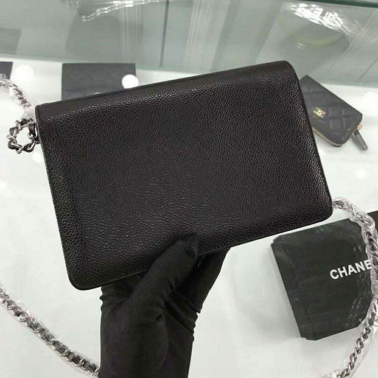 2018 Chanel WOC A33814 Original Caviar Leather Mini Flap Bag