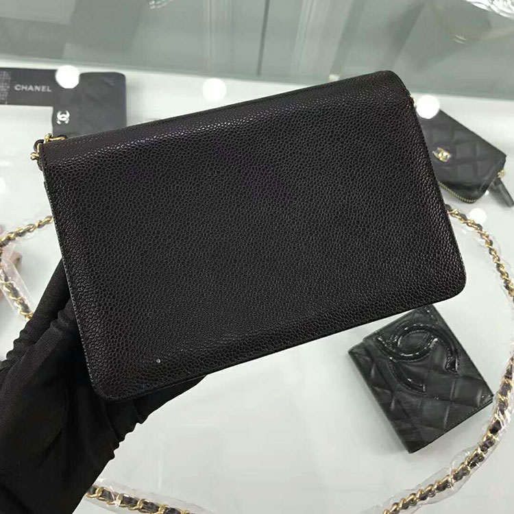 2018 Chanel WOC A33814 Original Caviar Leather Mini Flap Bag